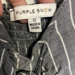 Purple Snow Gray Striped Top